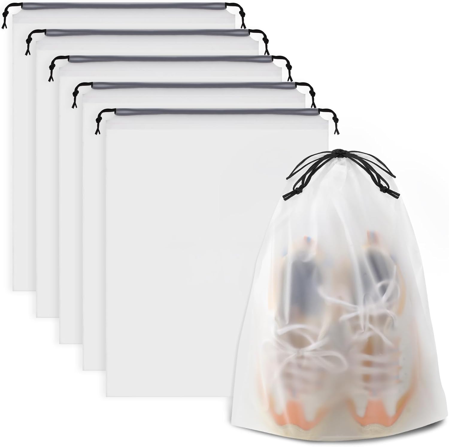 Clear Shoe Bags for Travel 5 PCS, 15.7" x 11.8" Travel Shoe Bags for Packing
